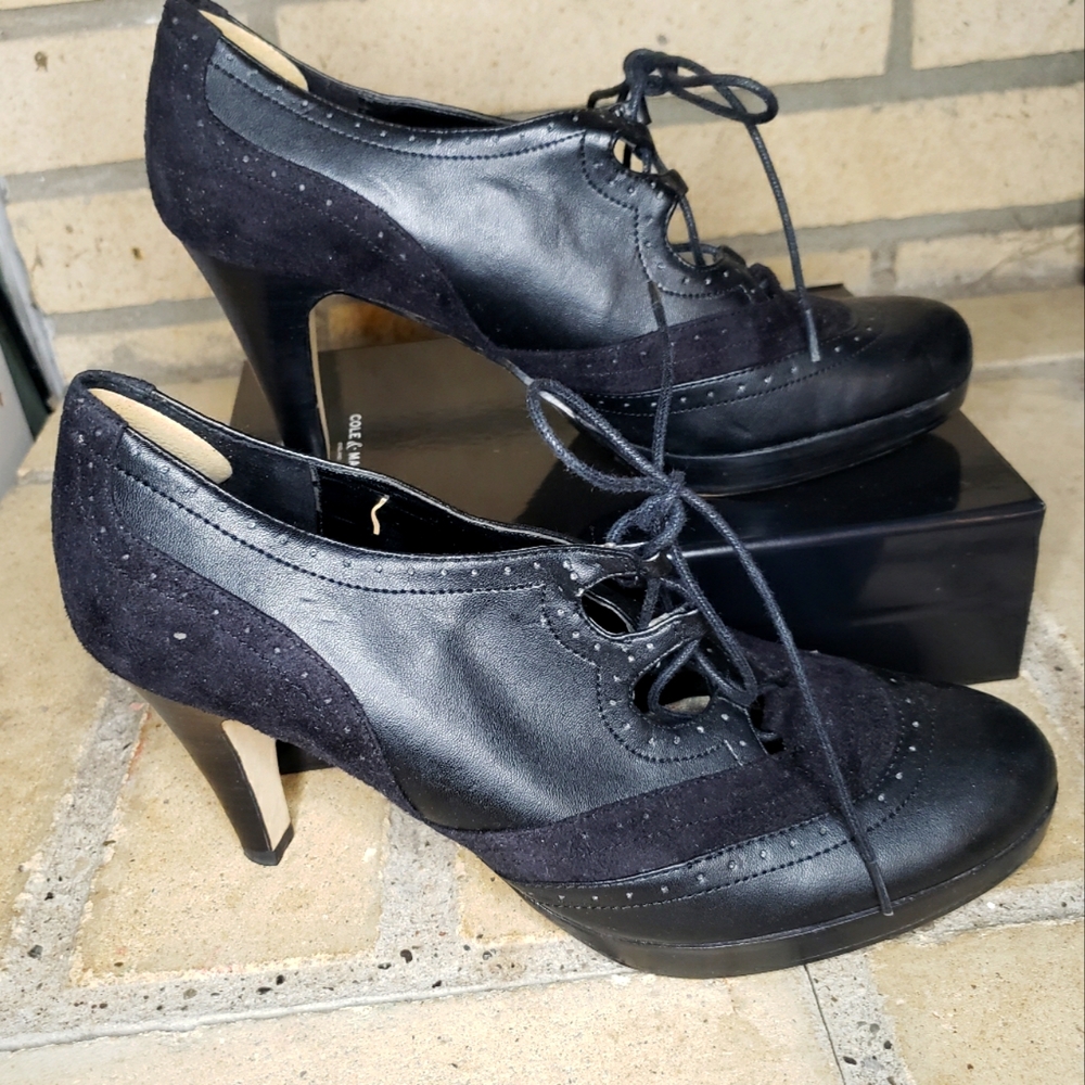 Apt 9 Black Ankle Boots, Heels, Lace-up